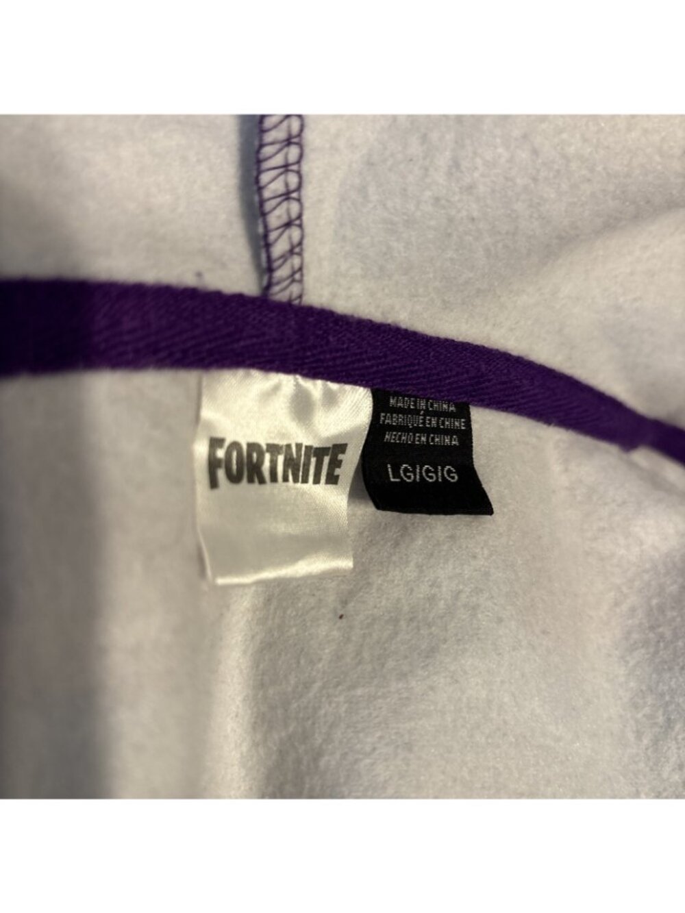 Fortnite Loot Llama Zip Hoodie Youth LG Costume Purple Blue Full Zip Jacket - Picture 7 of 7
